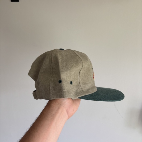 vintage 2 tone ice hockey hat trucker hat strapback brown green canada embroided - Picture 5 of 6